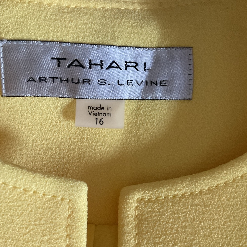 NWT Tahari Sun Yellow Zip Peplum Blazer - Picture 4 of 6